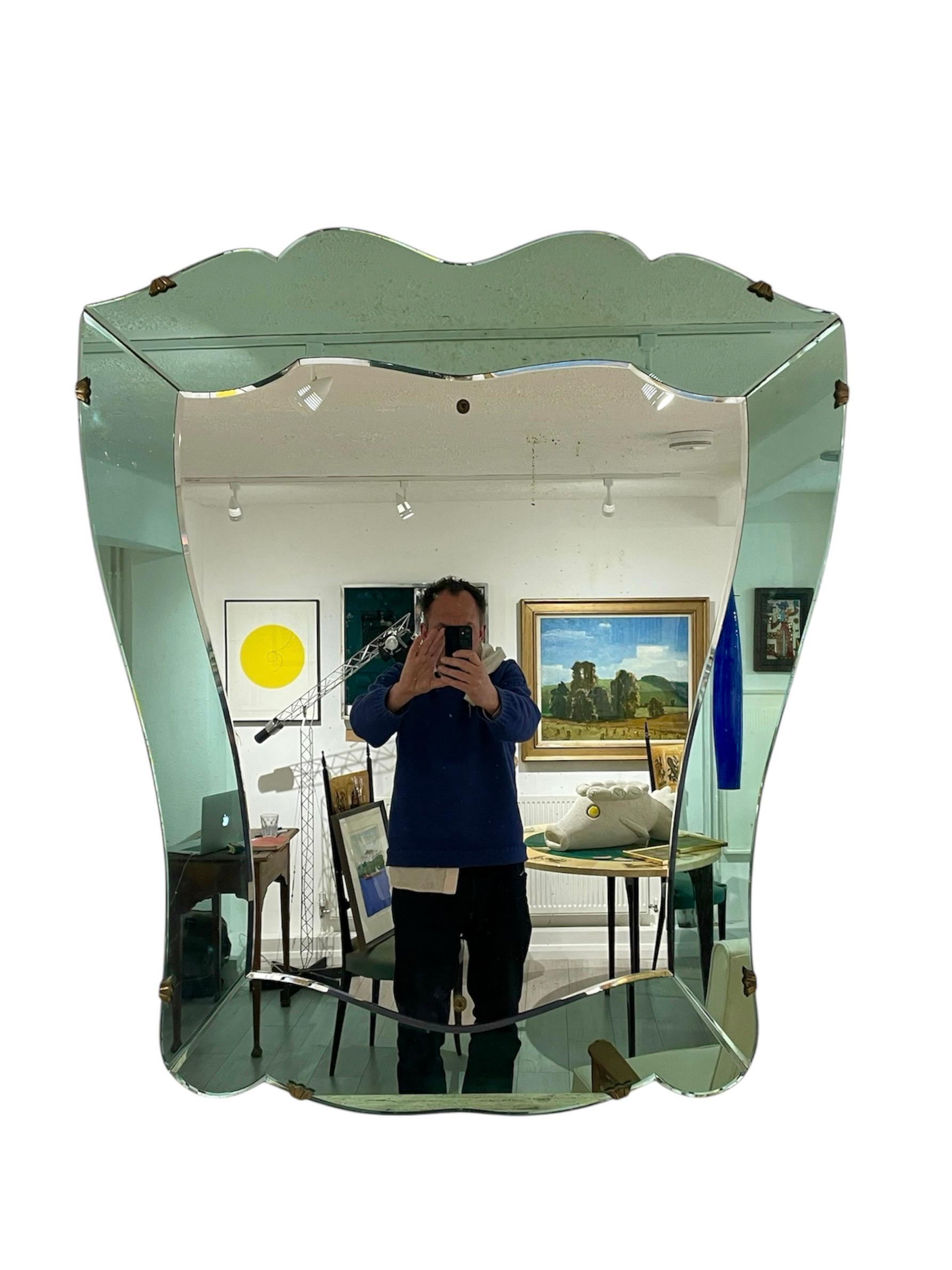 1950s Italian green surround mirror For Sale 3