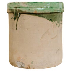 1950's Italian Greenglazed Terra Cotta Pot