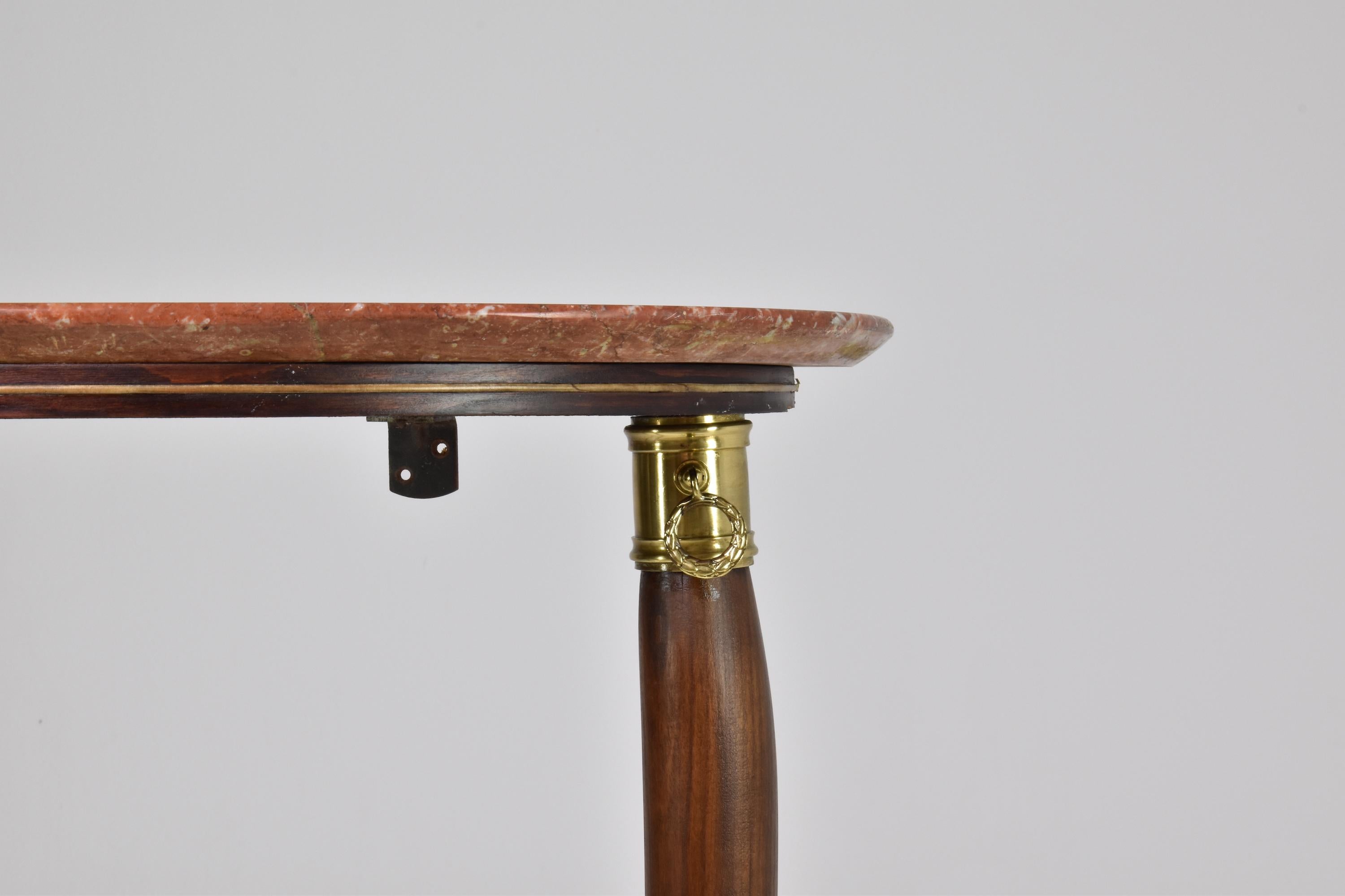 1950's Italian Half Moon Marble Console Table 4