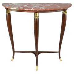 Vintage 1950's Italian Half Moon Marble Console Table