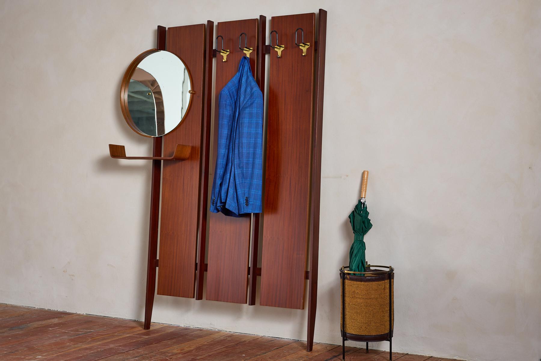 Brass 1950's Italian Hall Coatrack For Sale