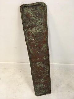 1950s Italian Hammered Copper Wall Hung Console and Plaque by Bragalini