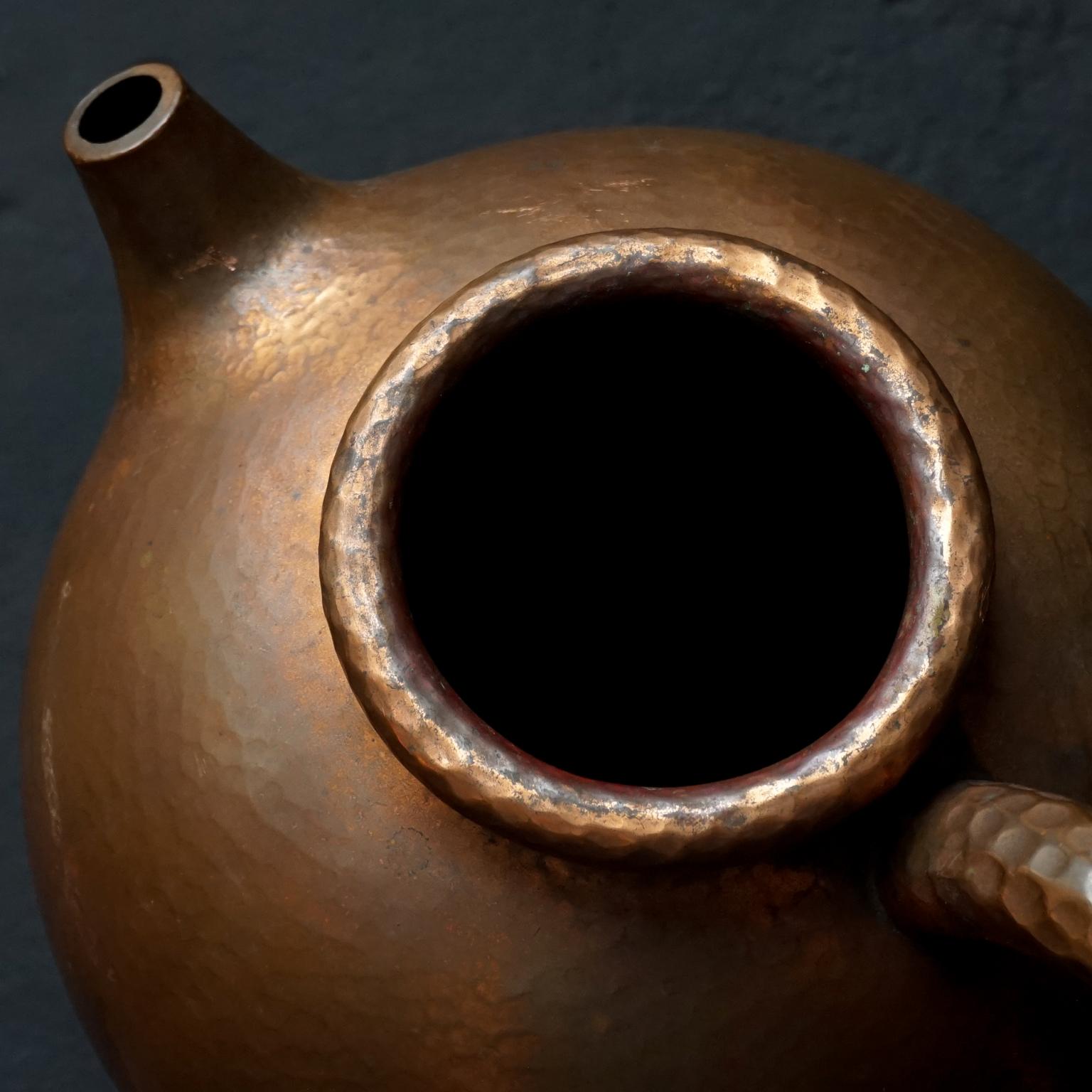 1950s Italian Hand Hammered Copper Pitcher or Jug in Egidio Casagrande Style 5