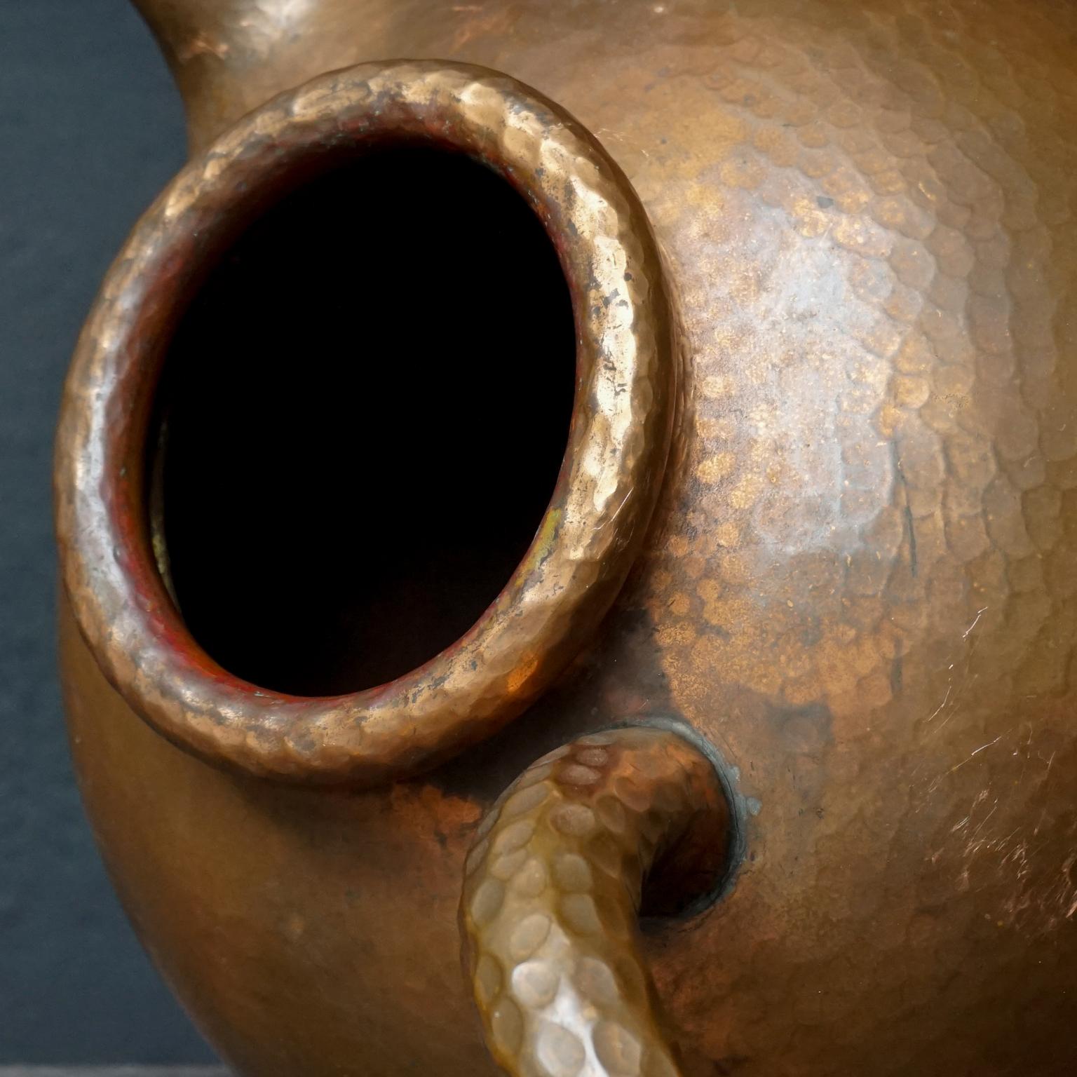 1950s Italian Hand Hammered Copper Pitcher or Jug in Egidio Casagrande Style 6