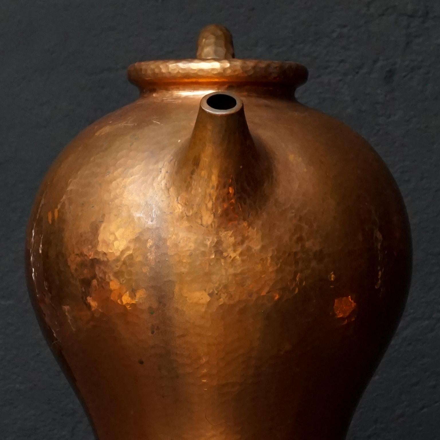 1950s Italian Hand Hammered Copper Pitcher or Jug in Egidio Casagrande Style 3