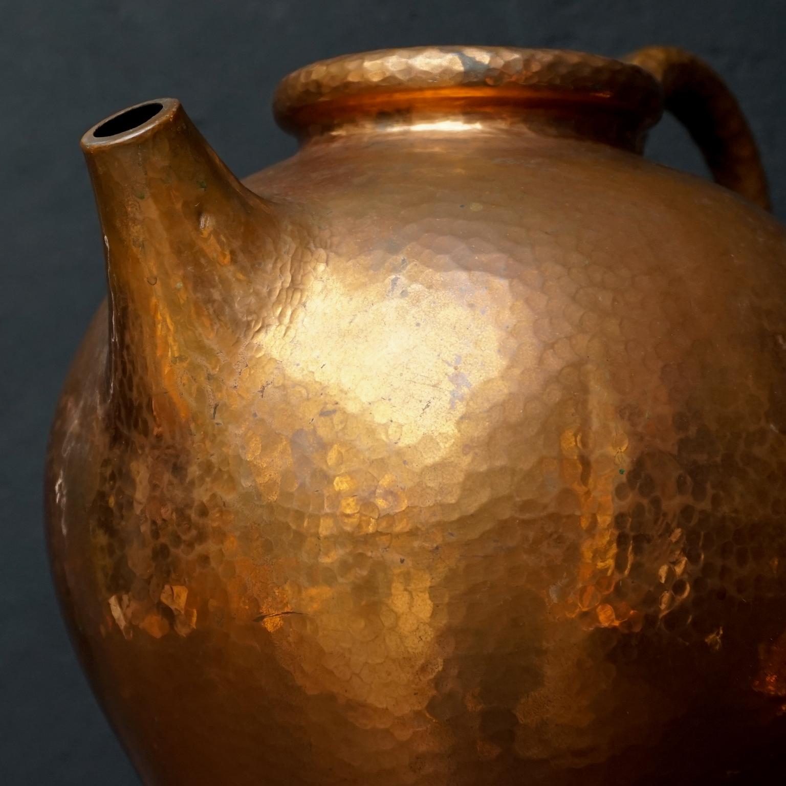 1950s Italian Hand Hammered Copper Pitcher or Jug in Egidio Casagrande Style 4