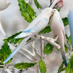 1950’s Italian Hand Painted Budgie Wall Sconce