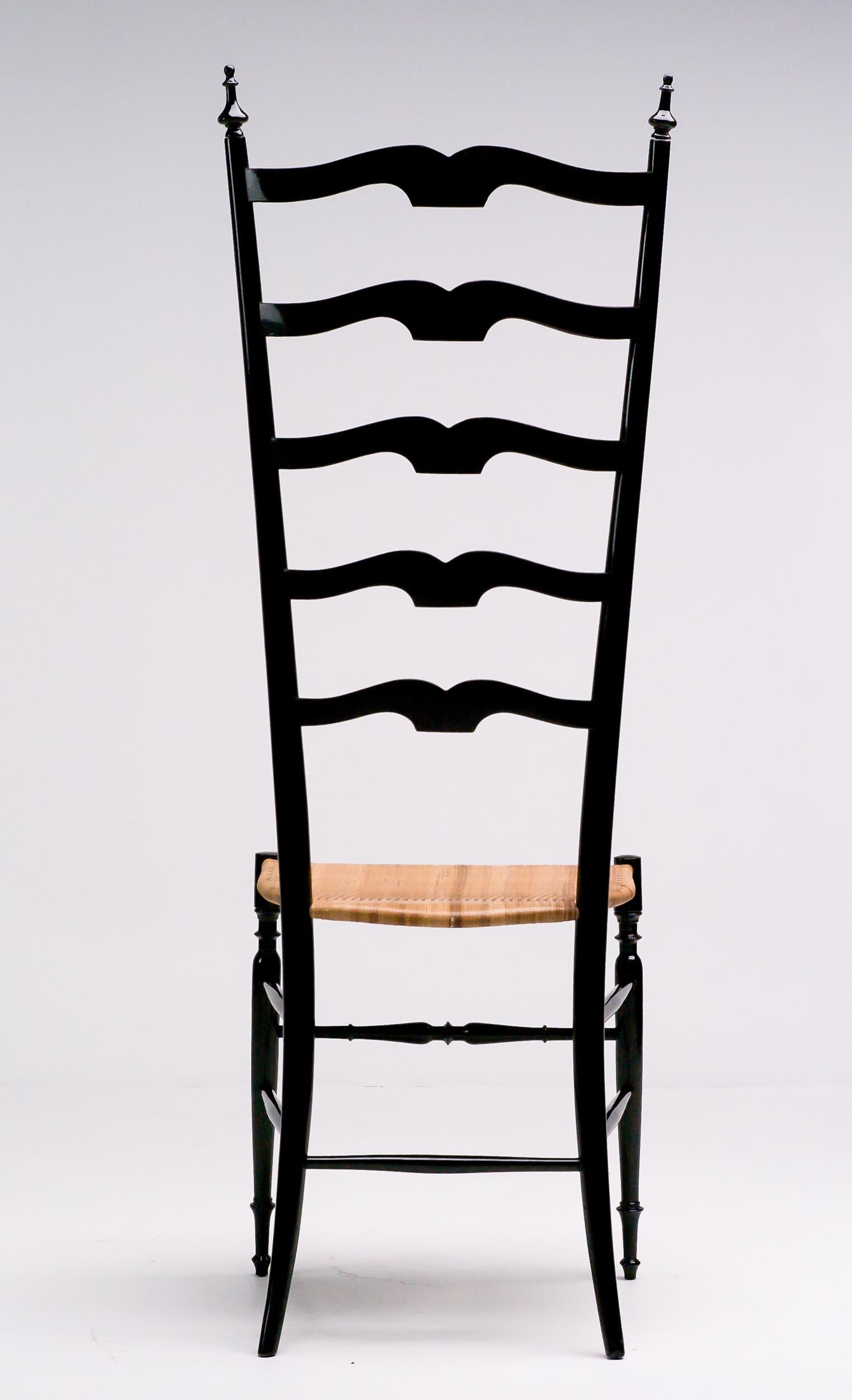 Mid-20th Century 1950s Italian High Back Lacquered Chiavari Chair
