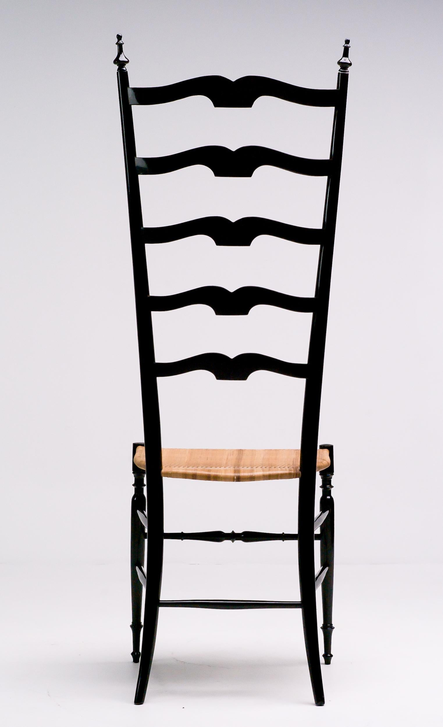 Mid-20th Century 1950s Italian High Back Lacquered Chiavari Chair