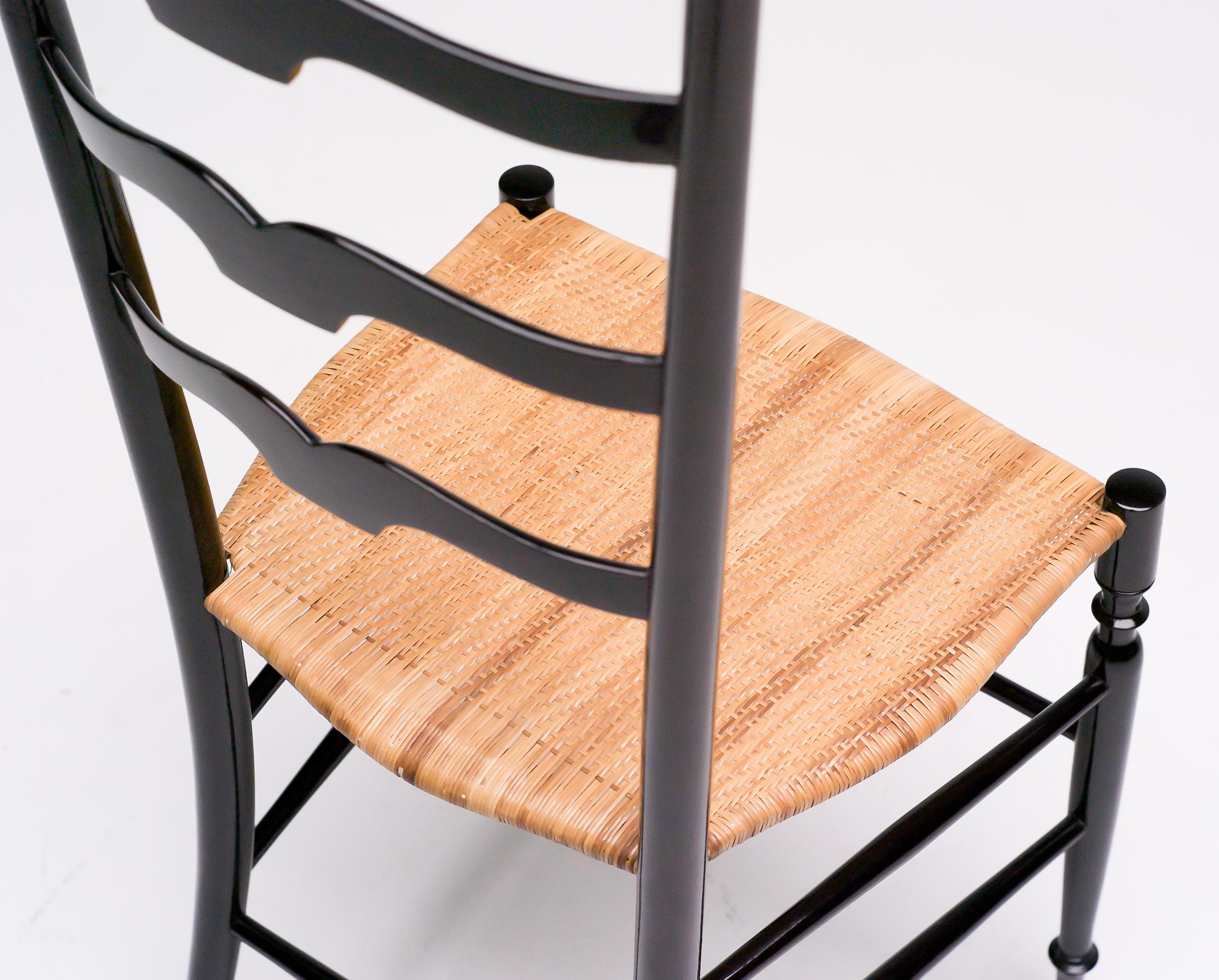 Cane 1950s Italian High Back Lacquered Chiavari Chair