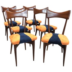 1950s Italian Ico Parisi Dining Chairs, Set of Six