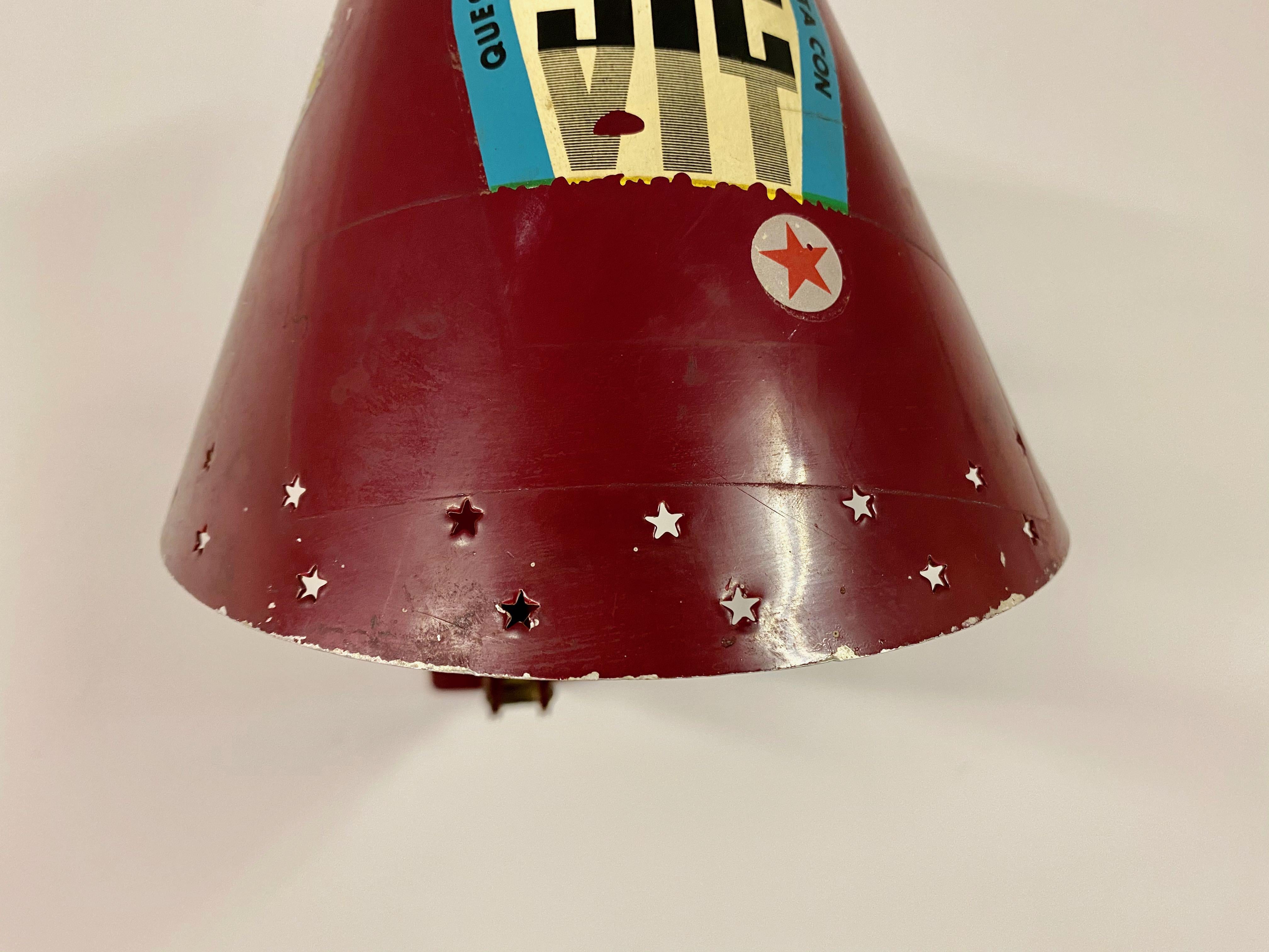 Mid-Century Modern 1950s Italian Industrial Concertina Scissor Lamp in Red