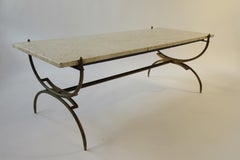 1950s Italian Brass And Marble Coffee Table
