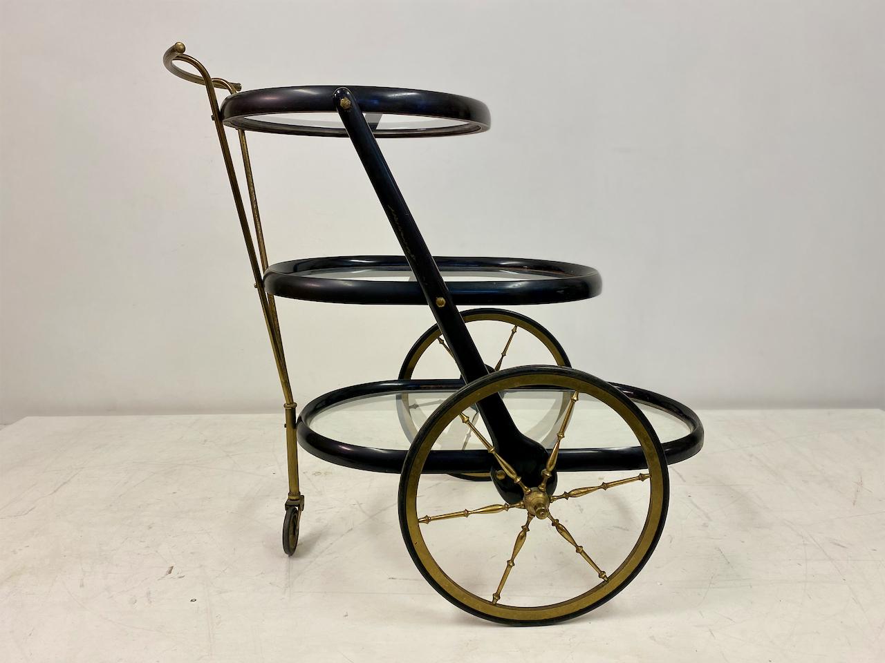1950s Italian Lacquered Drinks Trolley or Bar Cart For Sale 4