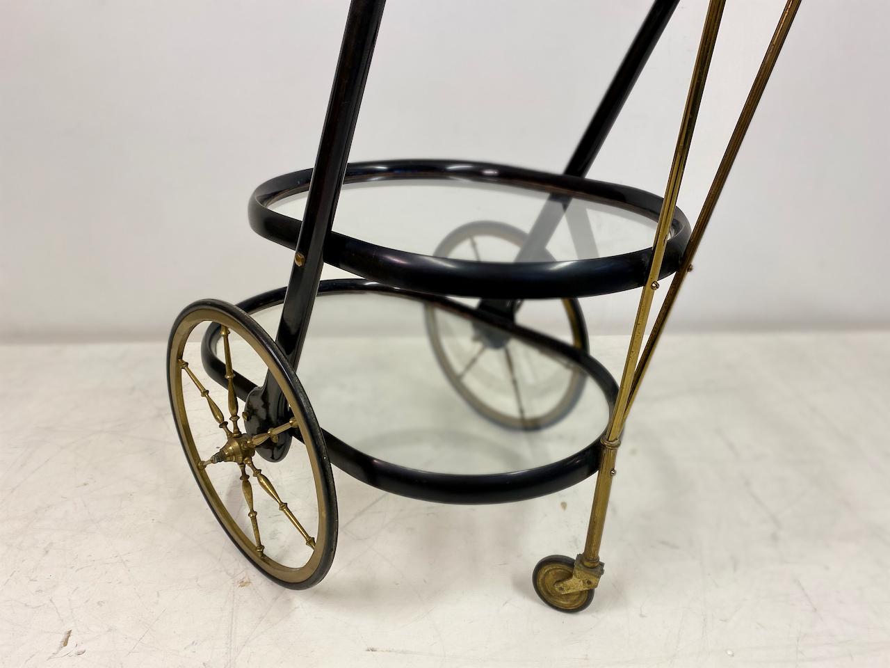 1950s Italian Lacquered Drinks Trolley or Bar Cart For Sale 9