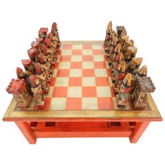 1950s Italian Large Sculpture Chess Coffee Table