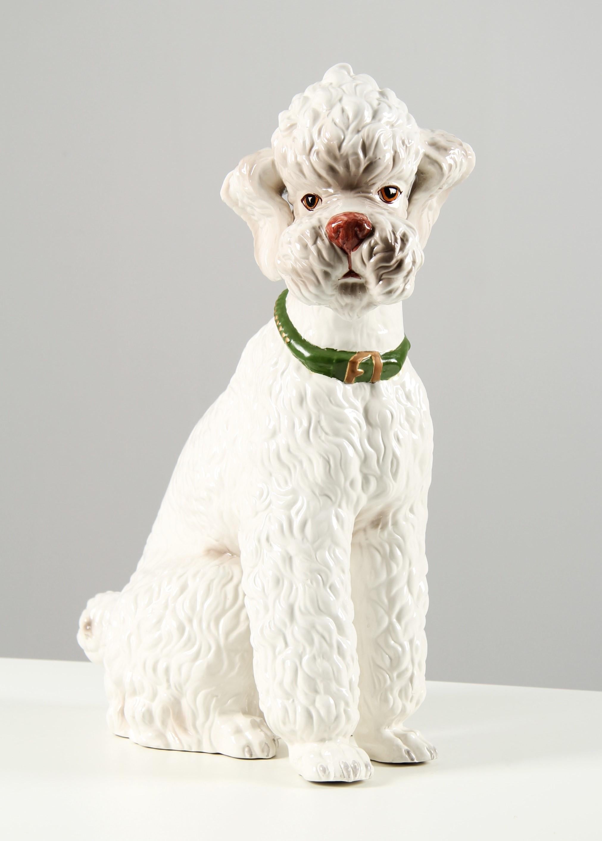 Caniche italiano de cerámica a tamaño natural de los años 50 siglo XX en venta