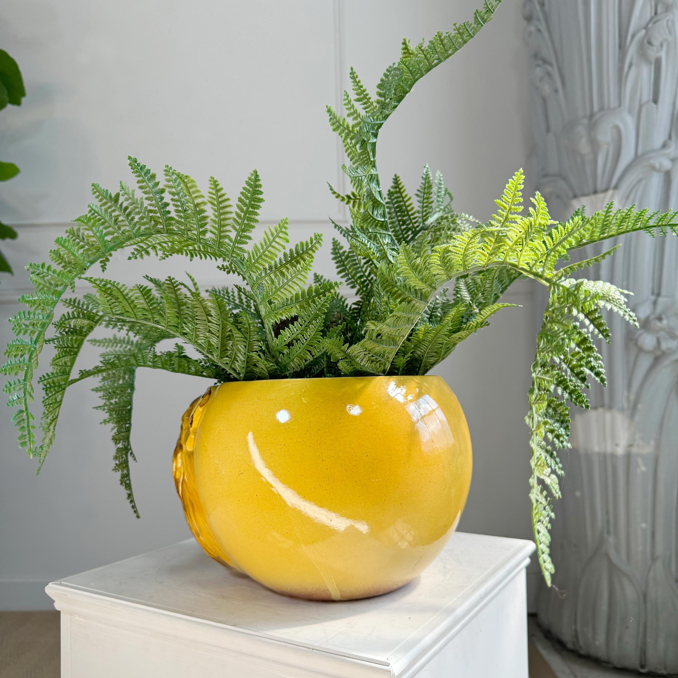 1950er Jahre Italienischer Löwenkopf Pflanzgefäß aus Keramik im Angebot 5