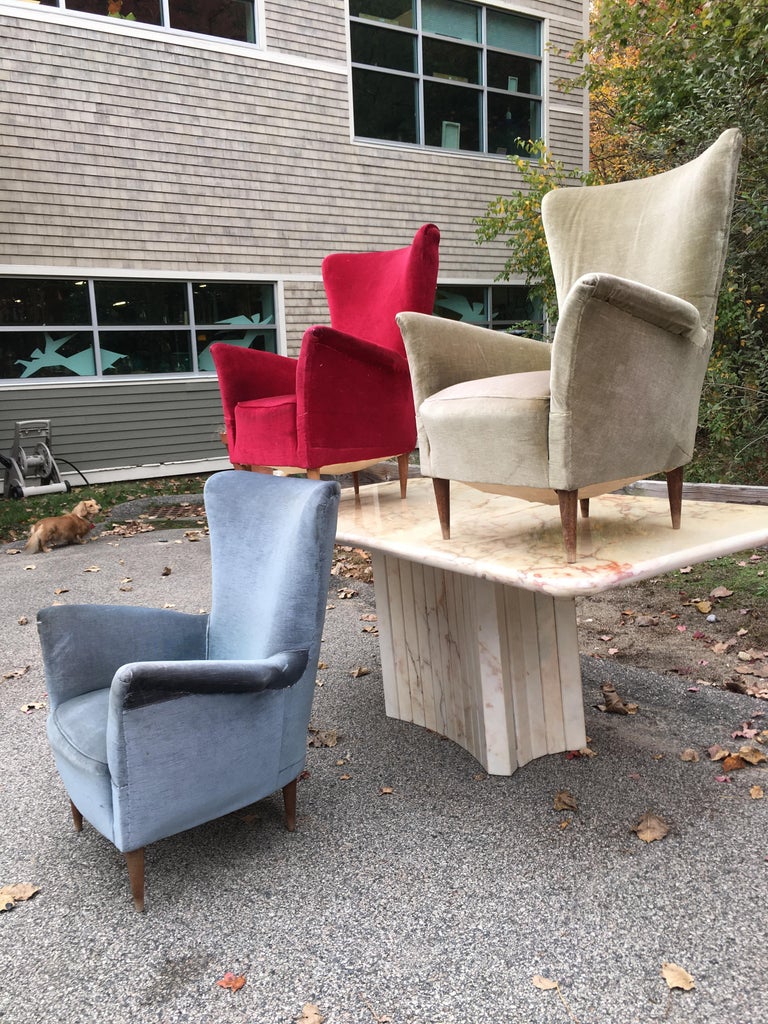 1950s Italian Lounge Chairs for Reupholstering For Sale at 1stDibs
