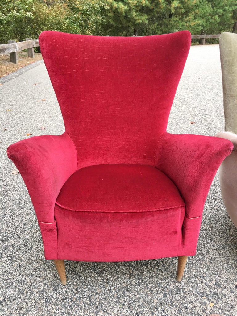 1950s Italian Lounge Chairs for Reupholstering For Sale at 1stDibs