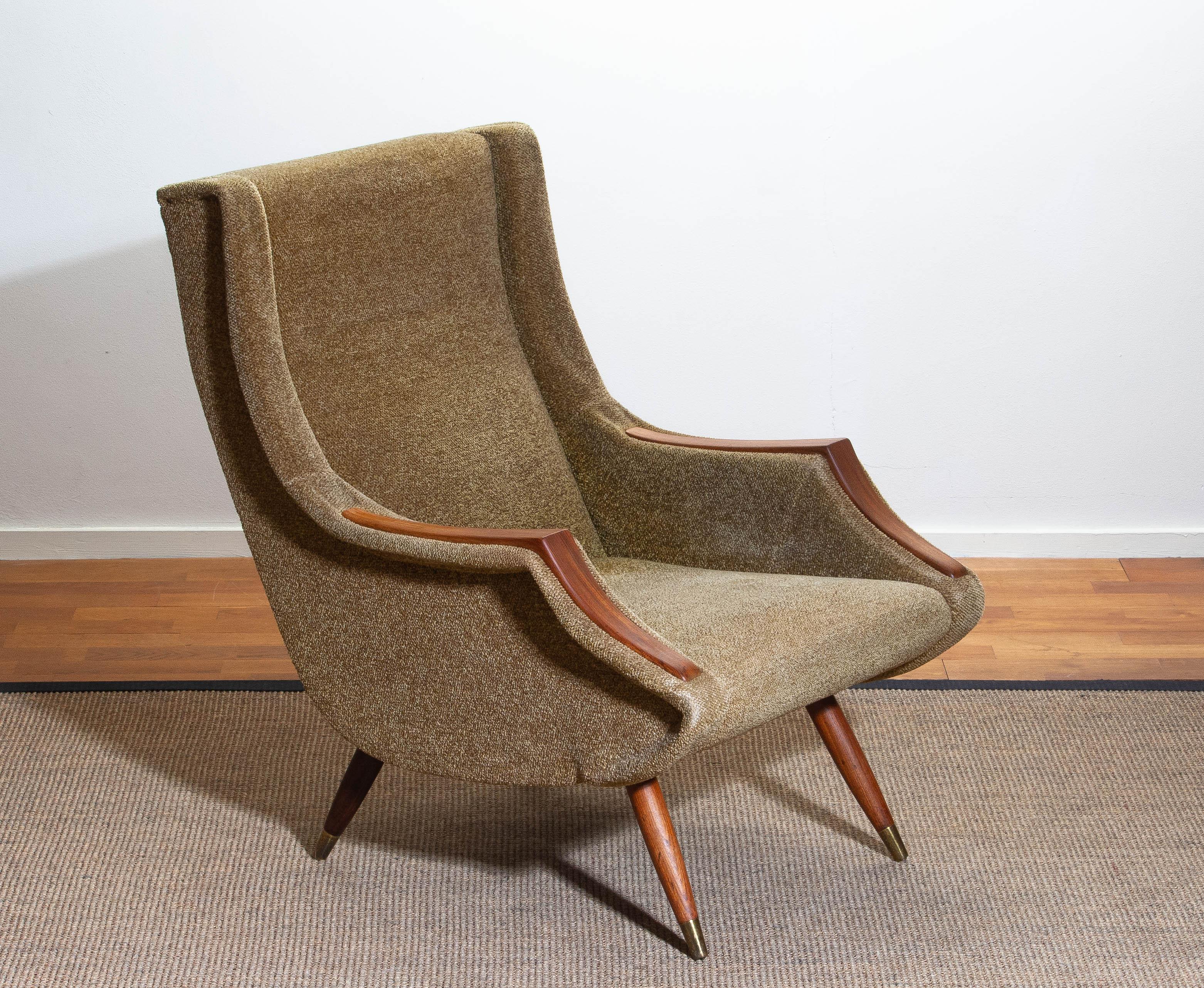 Chenille 1950s, Italian Lounge or Easy Chair by Aldo Morbelli for Isa Bergamo