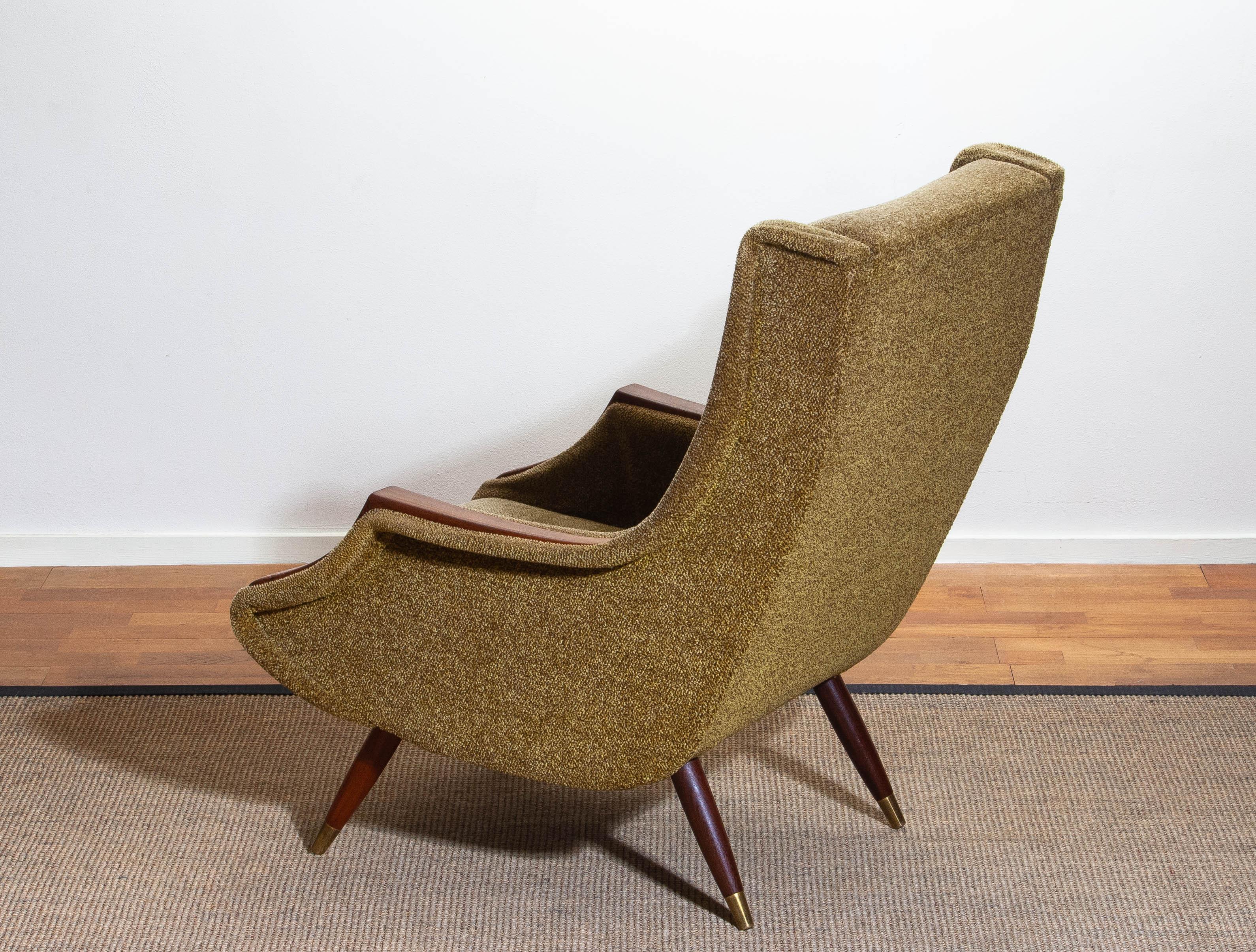 Fabric 1950s, Italian Lounge or Easy Chair by Aldo Morbelli for Isa Bergamo