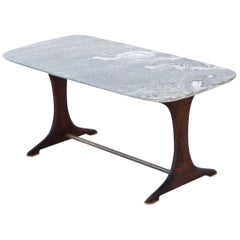 1950s Italian Low Table with Marble Top