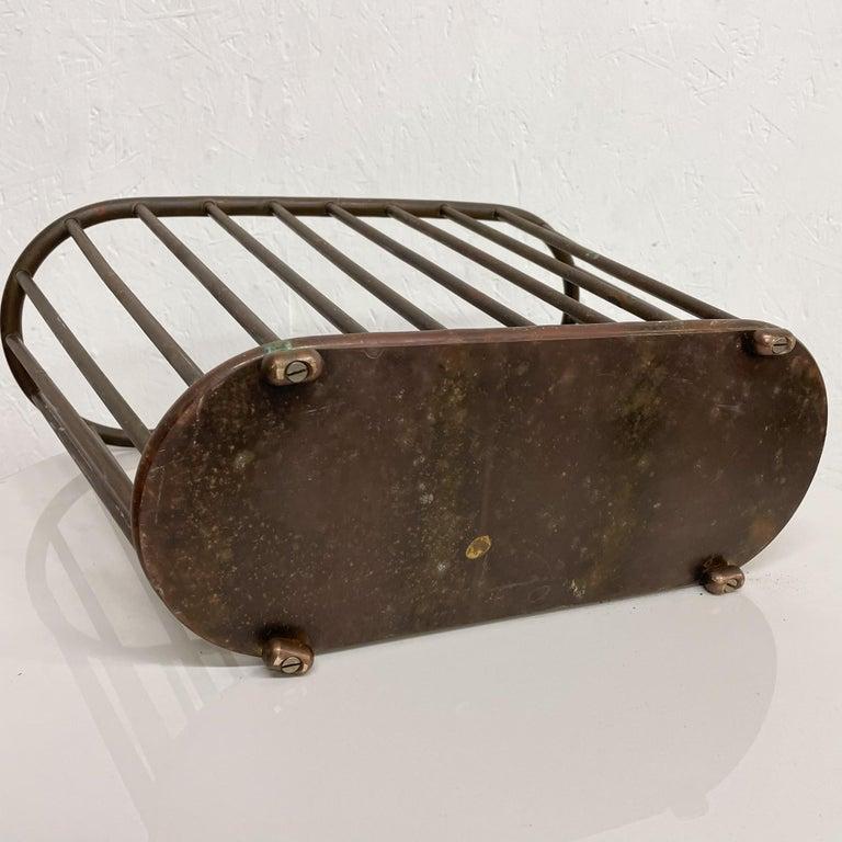 1950s Italian Magazine Rack Patinated Brass Style Gio Ponti Italy For Sale 6