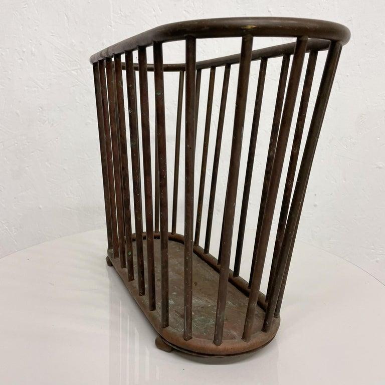 1950s Italian Magazine Rack Holder Patinated Brass Gio Ponti Modern Italy 7