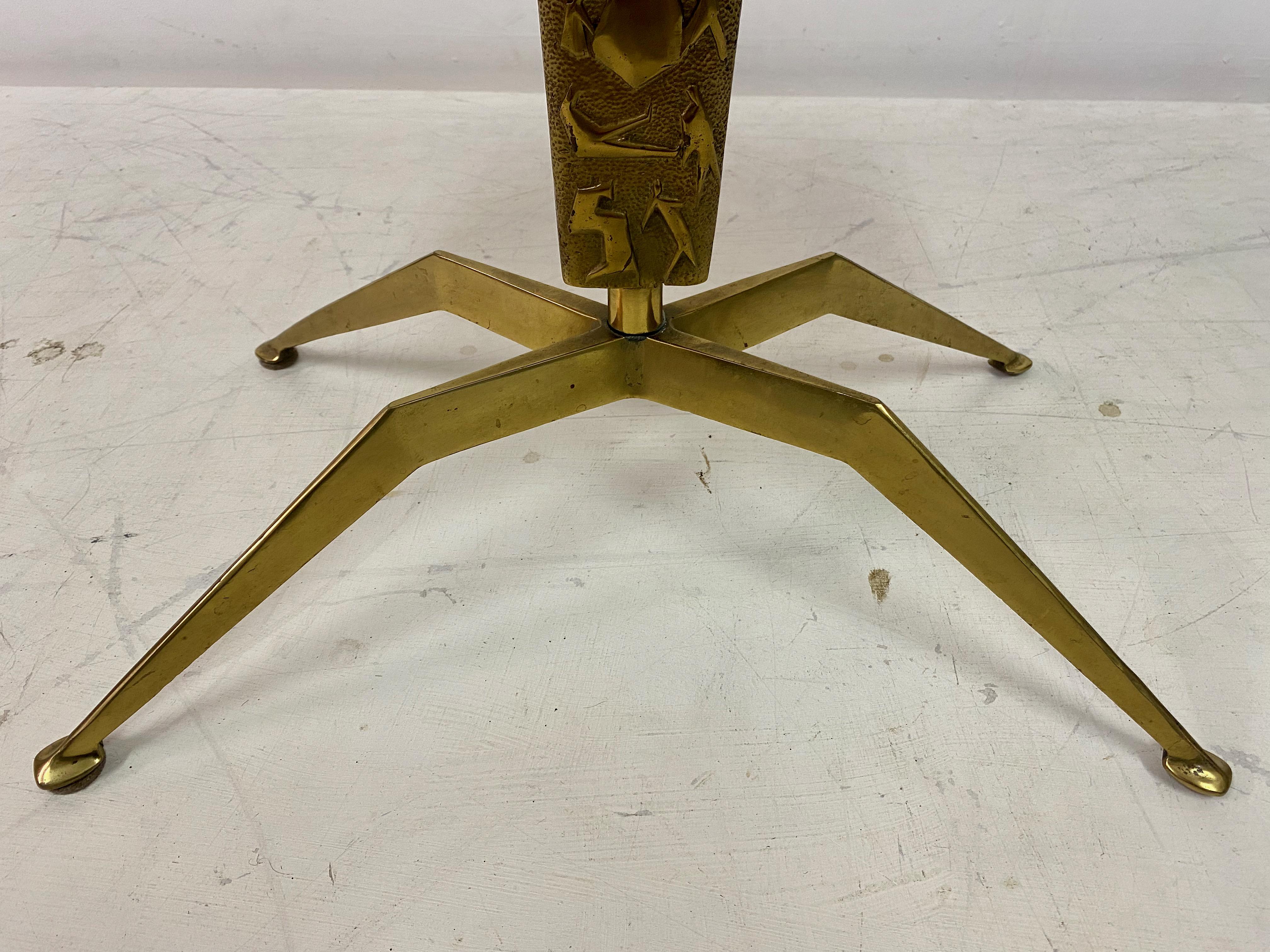 1950s Italian Marble and Brass Coffee Table In Good Condition For Sale In London, London