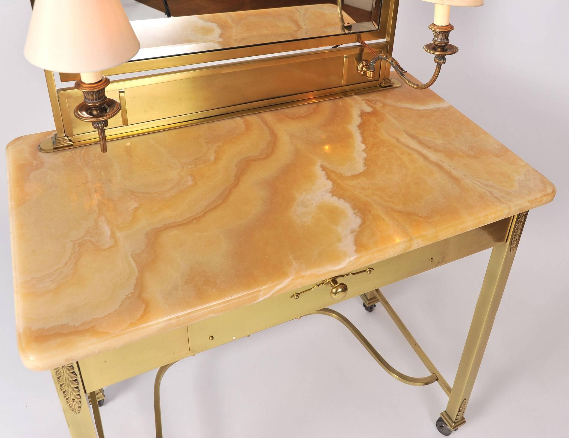 20th Century 1950s Italian Marble and Brass Dressing-Table or Vanity