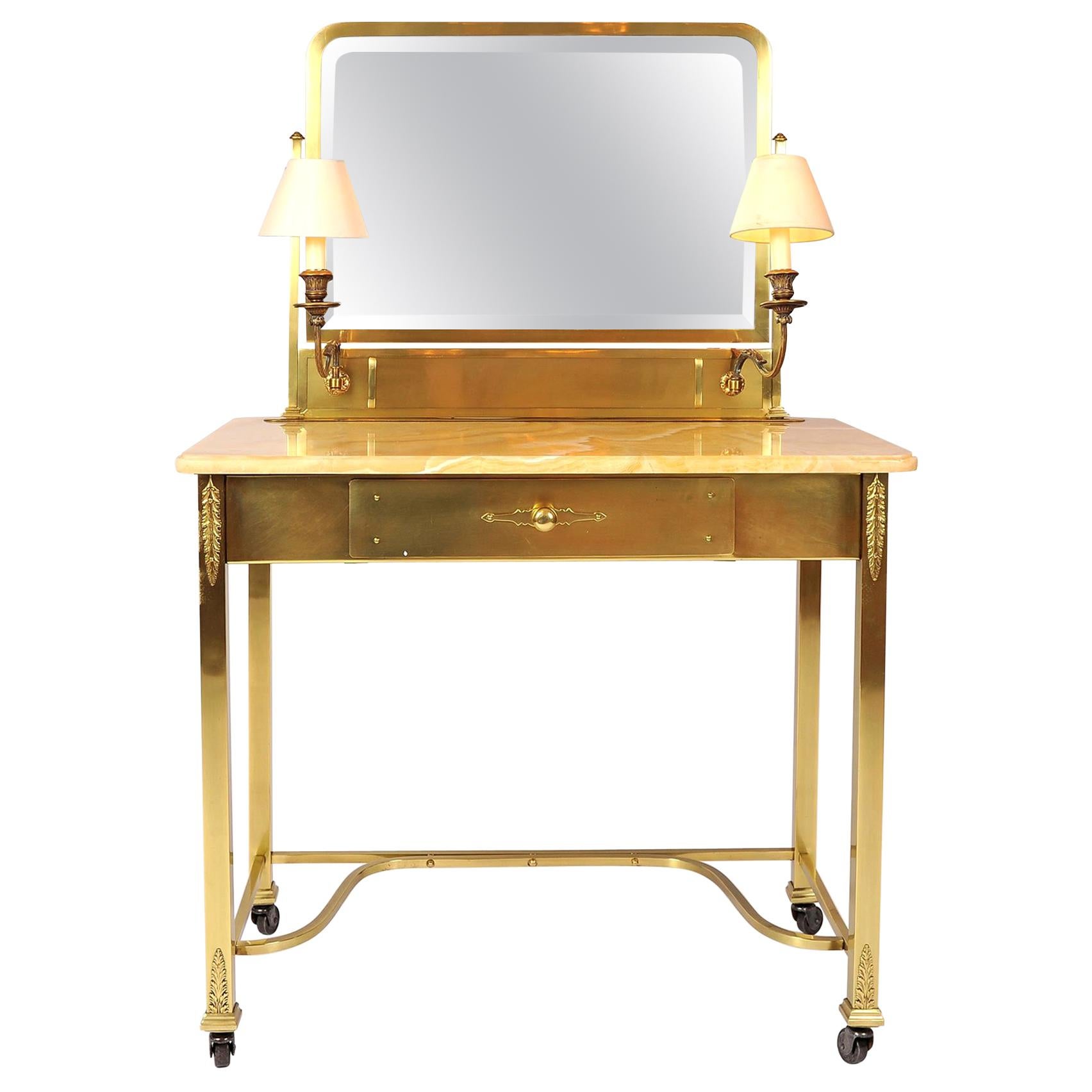 1950s Italian Marble and Brass Dressing-Table or Vanity