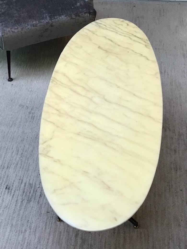 Mid-20th Century 1950s Italian Marble Top Coffee Table For Sale
