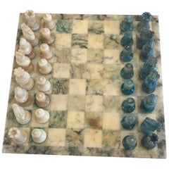 1950s Italian Marble Two-Colors Chess Board