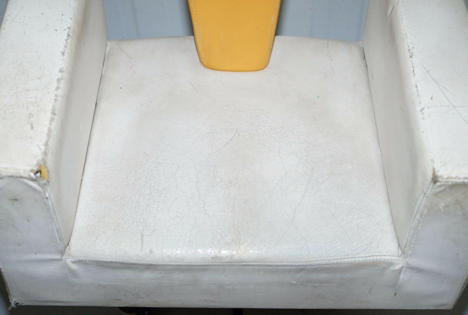 1950s Italian Memphis School Swivel Armchair Butterscotch Leather Restoration 1