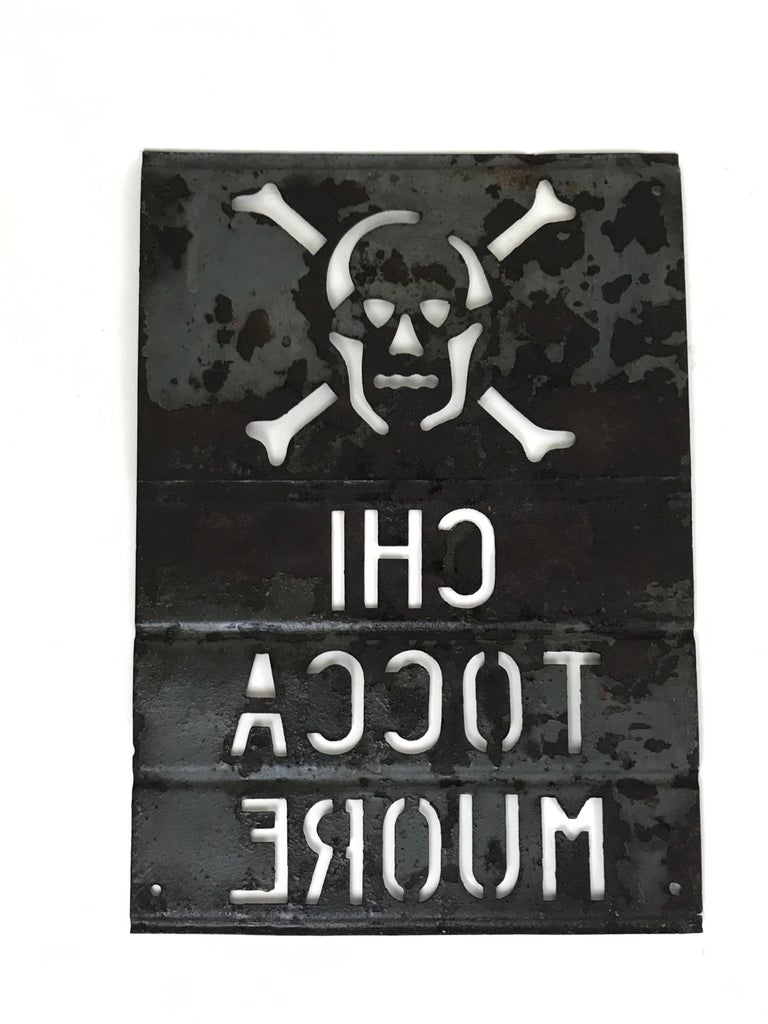 1950s Italian Metal Perforated Sign "Chi Tocca Muore" or Danger High  Voltage For Sale at 1stDibs | chi tocca muore meaning
