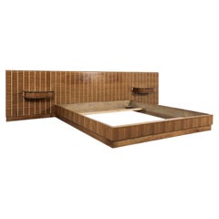 1950s Italian Mid-Century Bed with Nightstands Attr. La Permanente Mobili Cantù