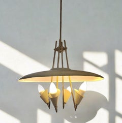 1950s Italian Mid-Century modern Brass Pendant  4 Light  by Arteluce