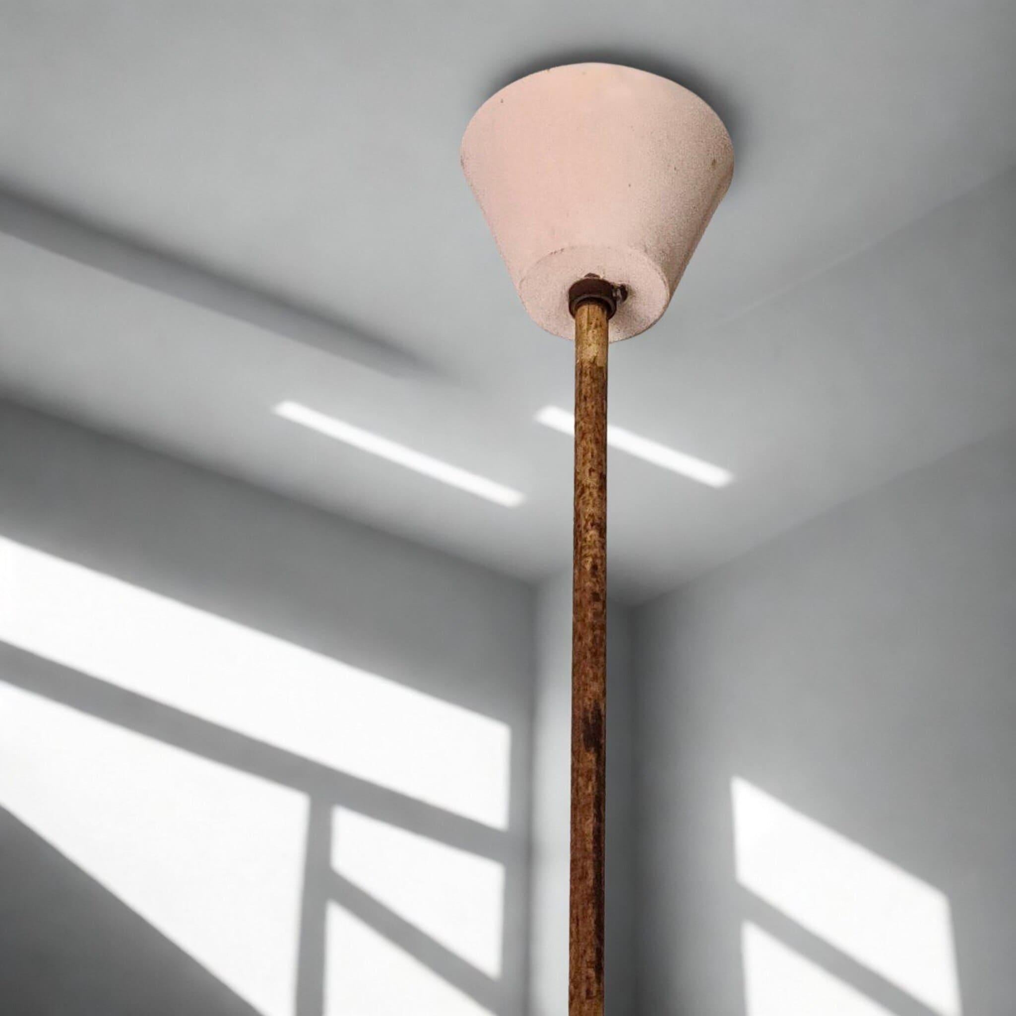 Ciondolo in ottone italiano Mid-Century modern del 1950  4 Light  by Arteluce in vendita 2