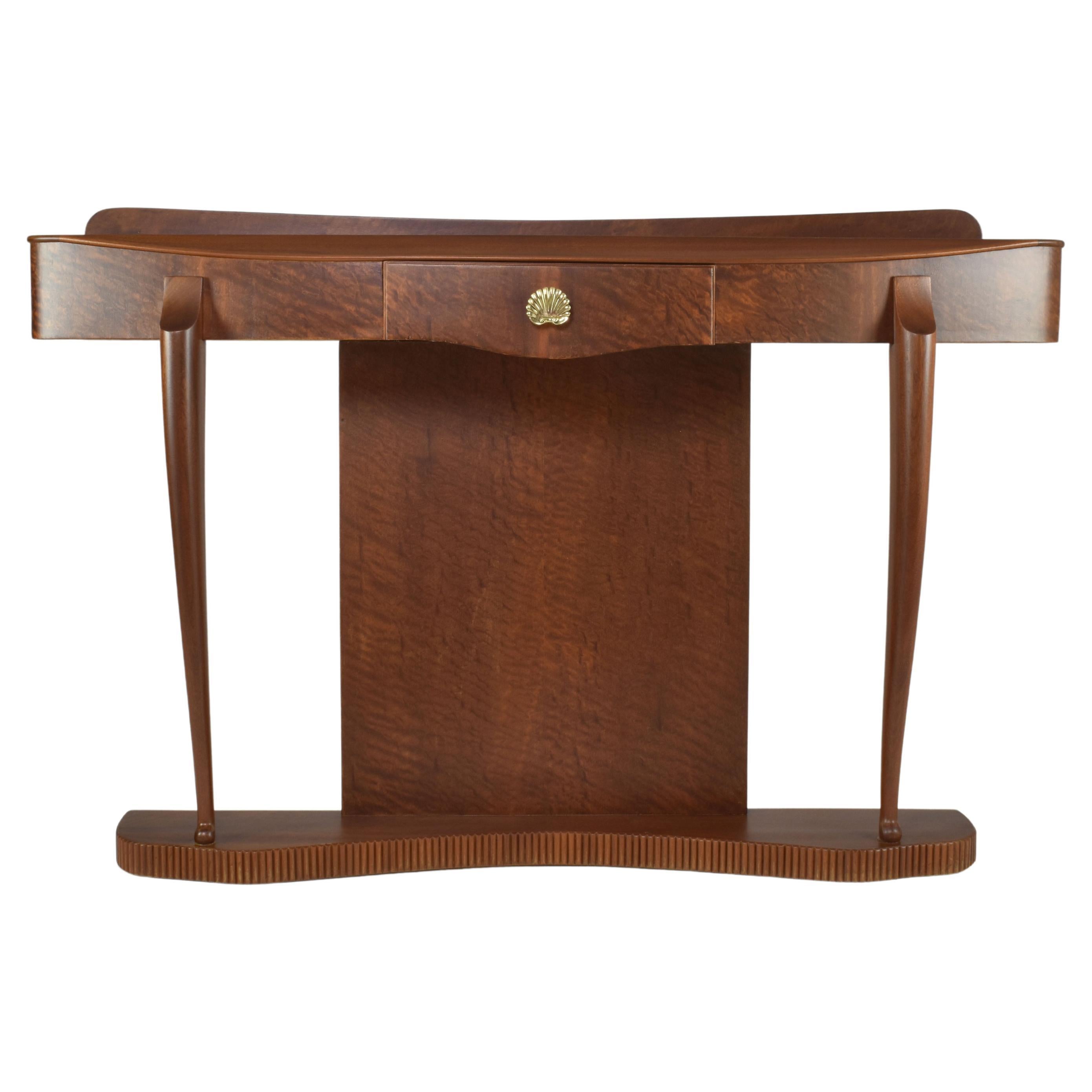 1950s Italian Mid-Century Modern Paolo Buffa Style Mural Console Table  For Sale