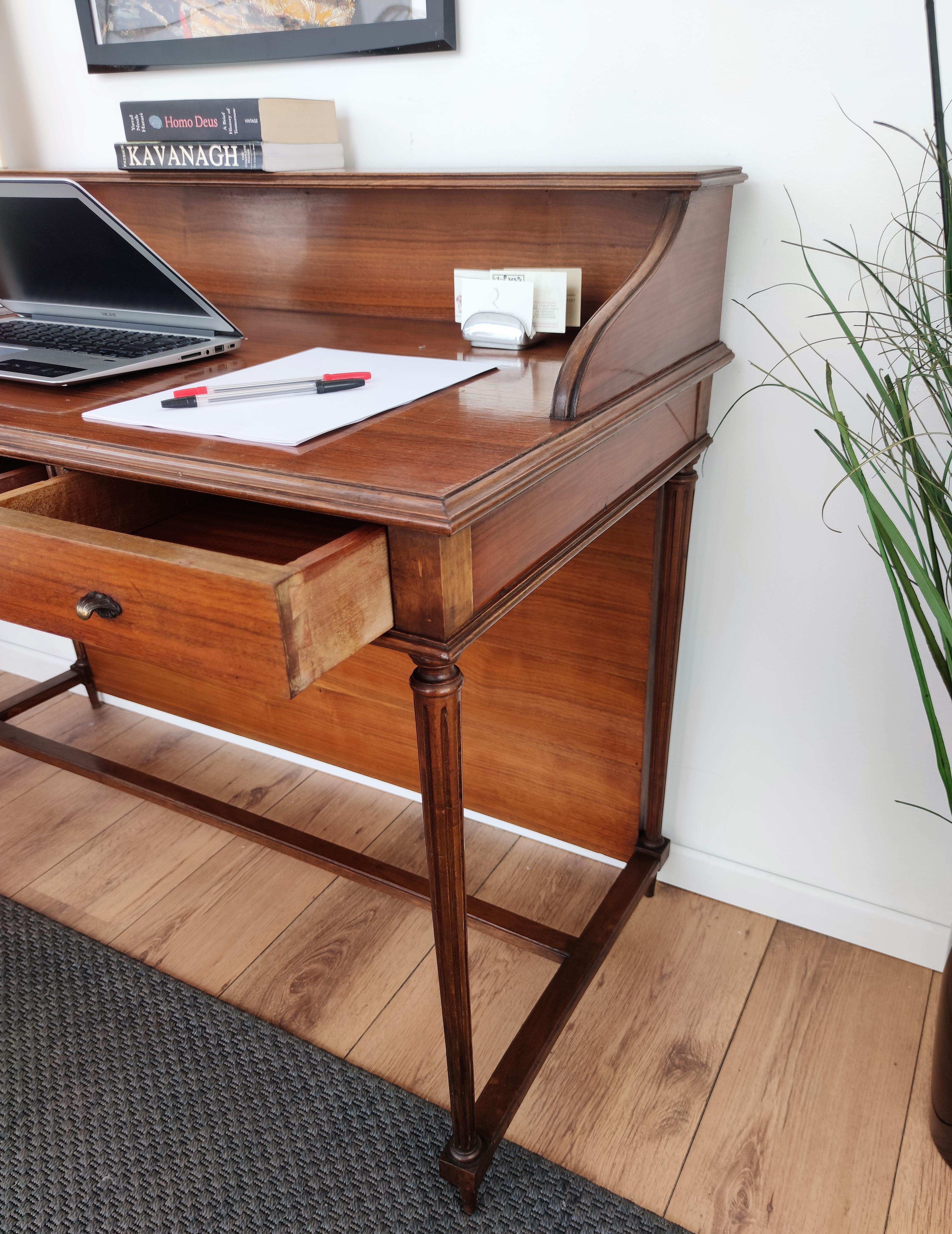 1950s Italian Mid-Century Modern Regency Desk Writing Table and Chair For Sale 5