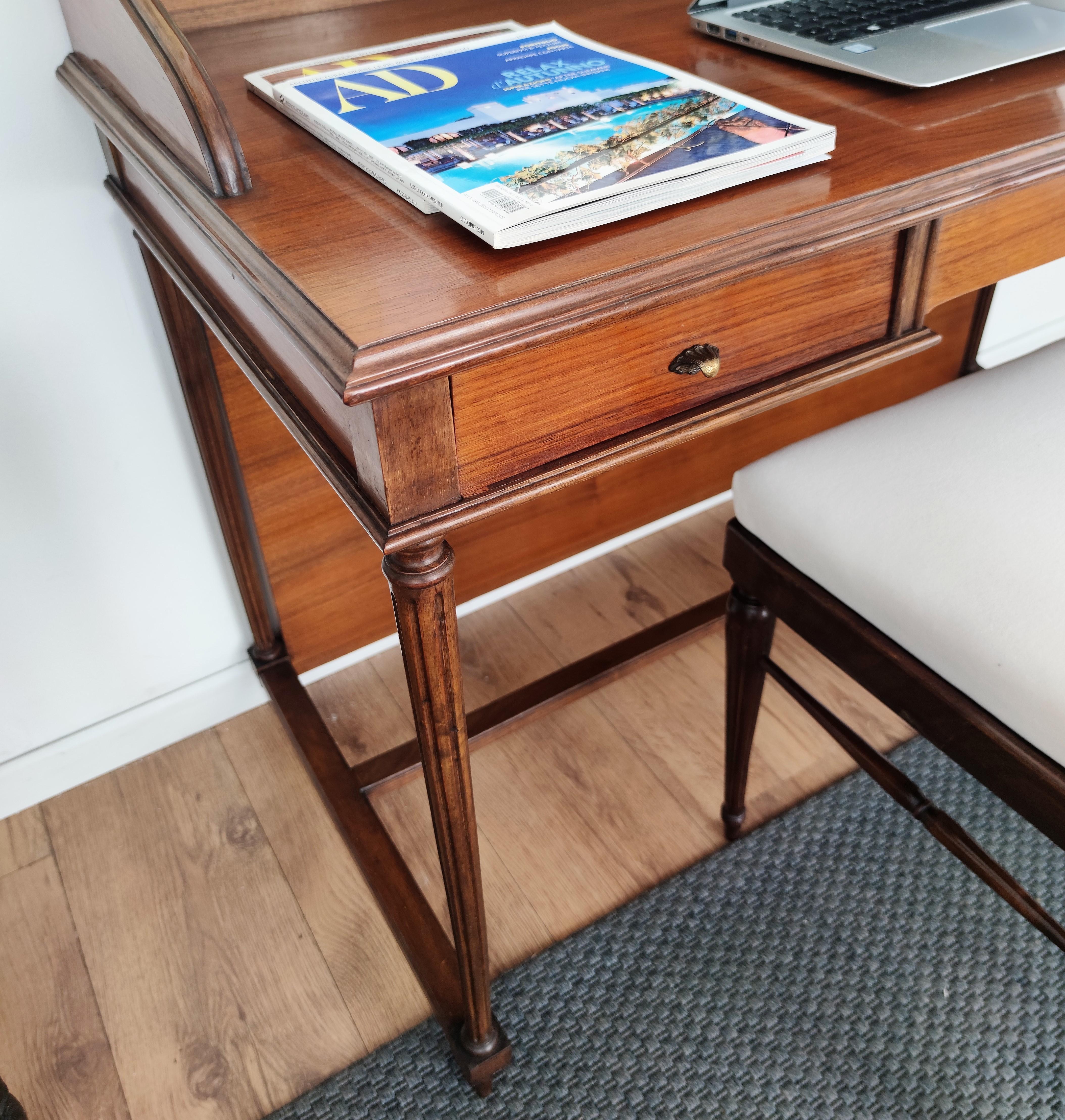 20th Century 1950s Italian Mid-Century Modern Regency Desk Writing Table and Chair For Sale