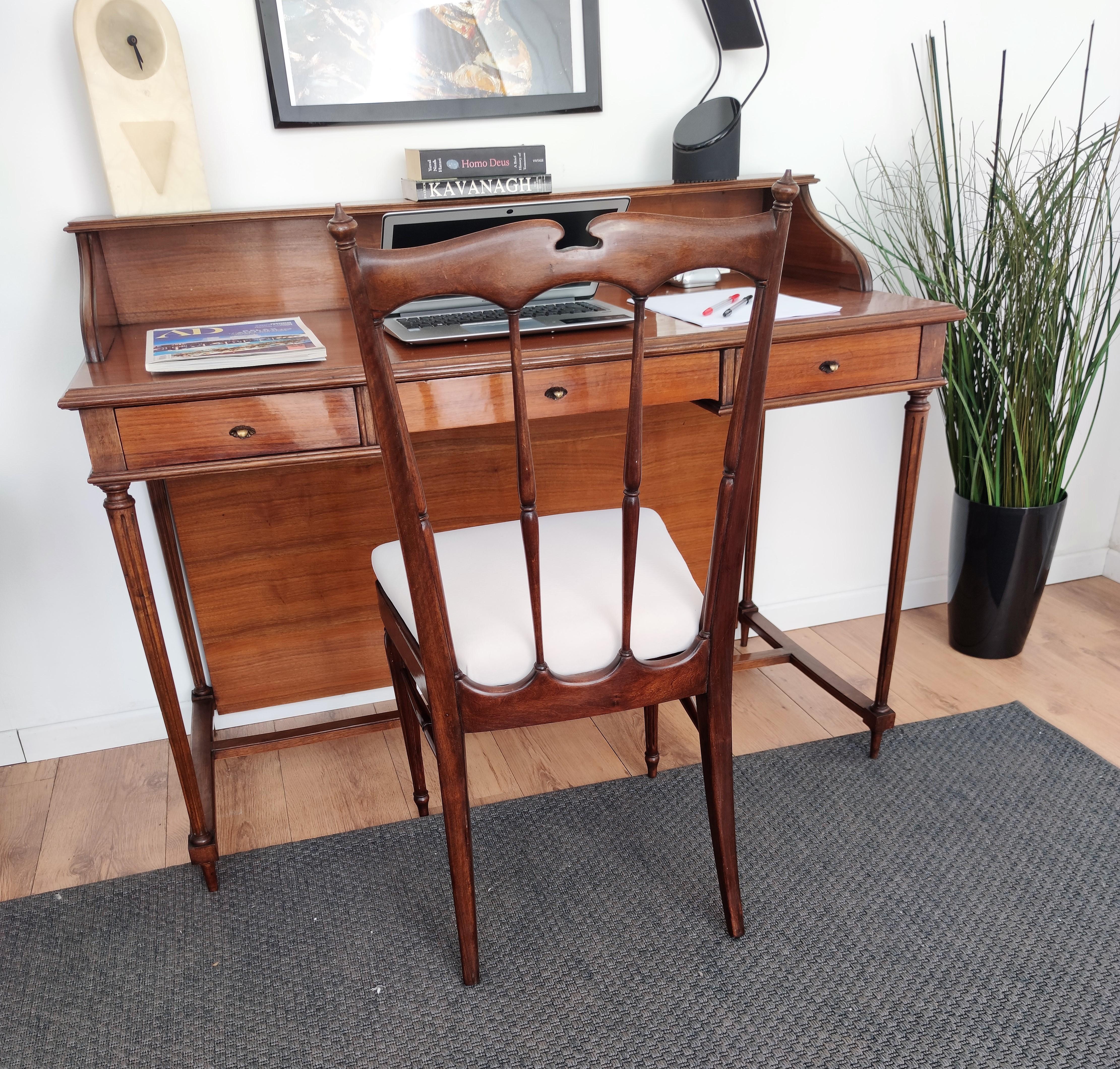 1950s Italian Mid-Century Modern Regency Desk Writing Table and Chair For Sale 3
