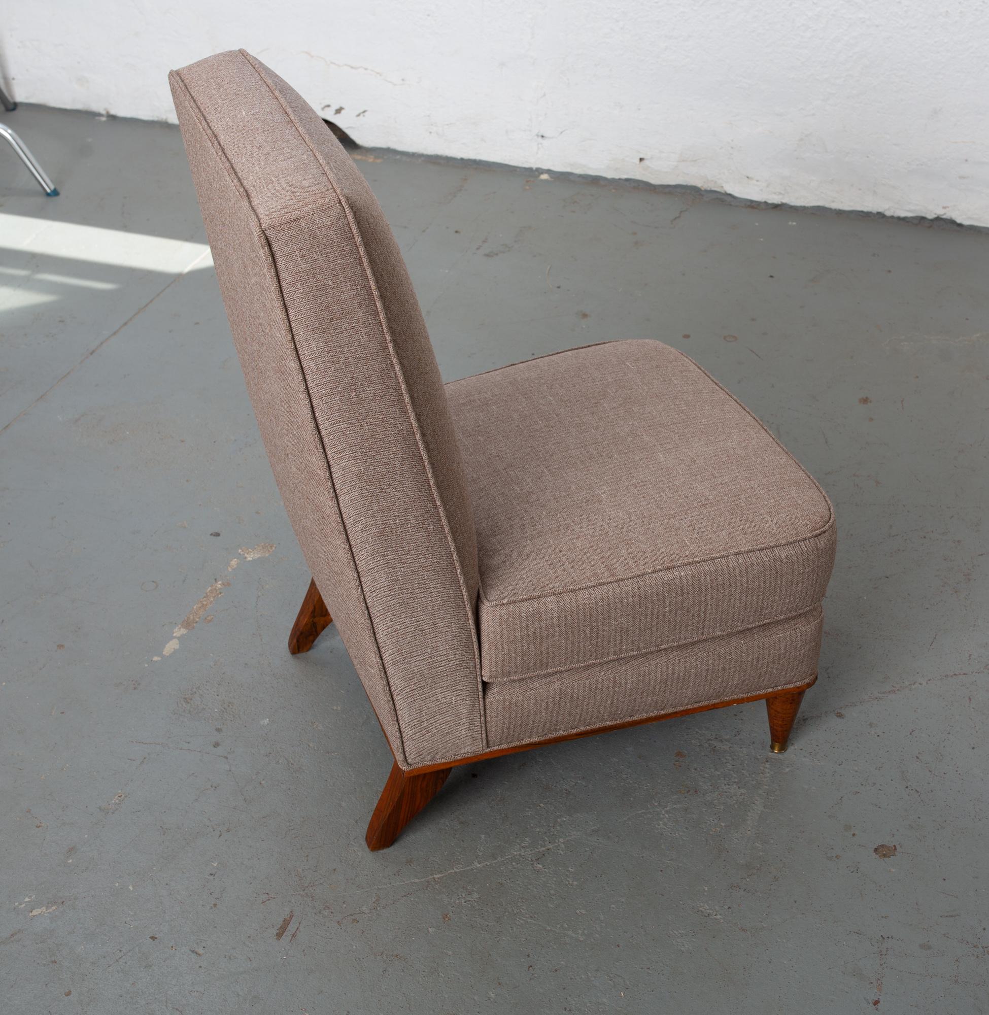 Wood 1950s Italian Mid-Century Modern Slipper Chair
