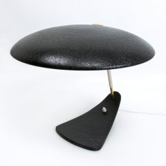 1950s Italian Mid-Century Modern Table Lamp with Black Shrink Wrinkle Varnish