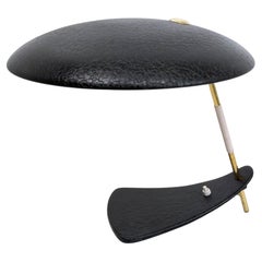 1950s Italian Mid-Century Modern Table Lamp with Black Shrink Wrinkle Varnish