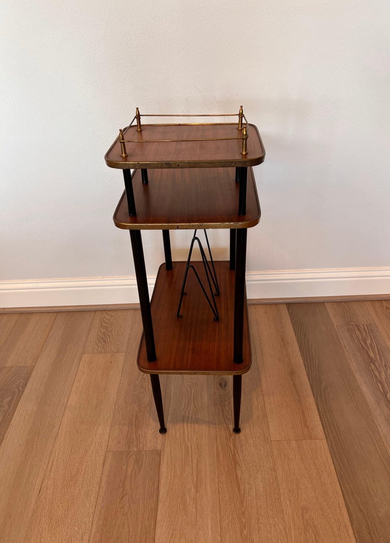 1950s Italian MidCentury Modern Tiered Side Table For Sale at 1stDibs