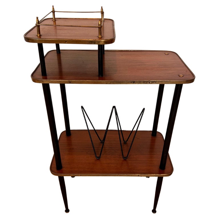 1950s Italian MidCentury Modern Tiered Side Table For Sale at 1stDibs