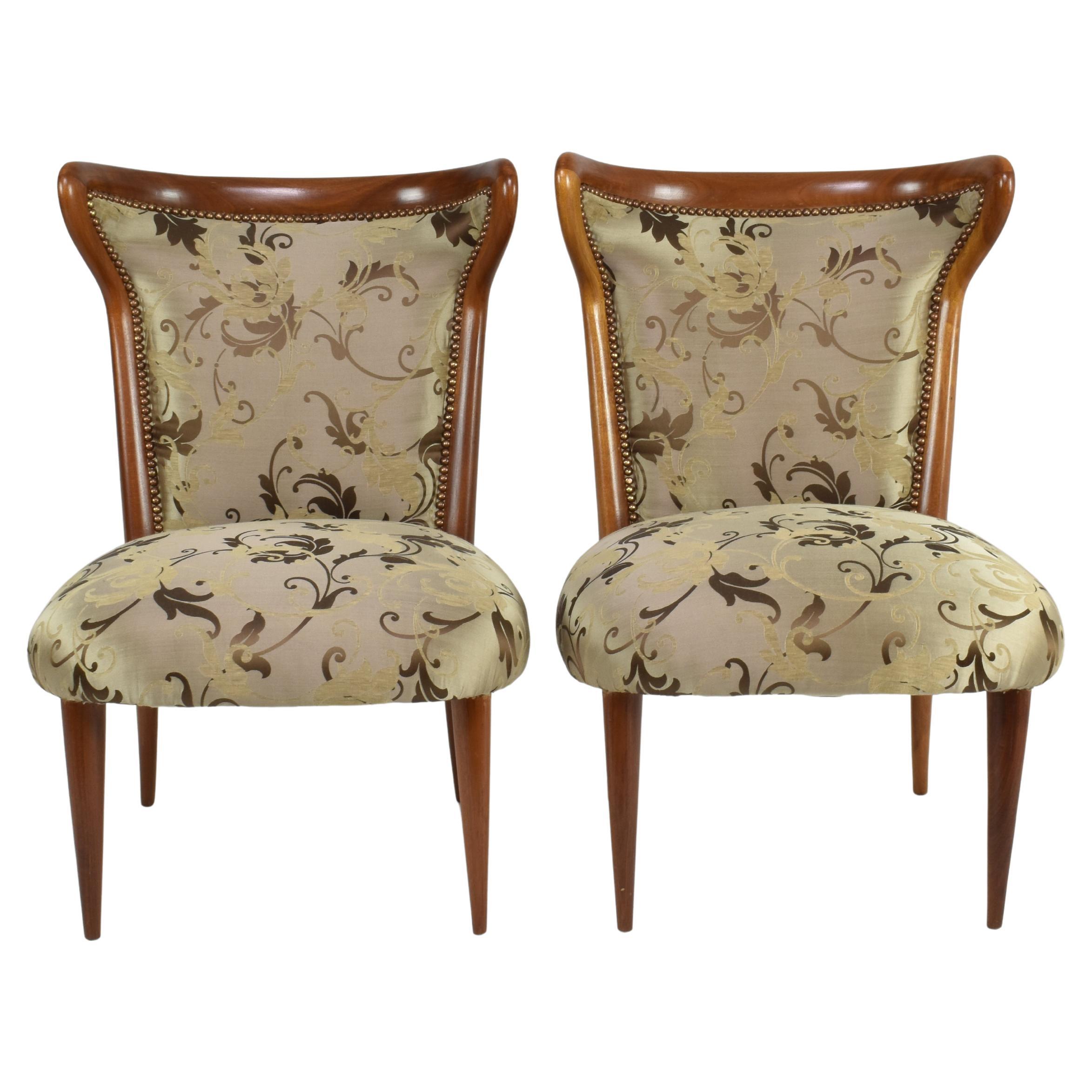 Italian Mid-Century Modern Wooden Armchairs, 1950s