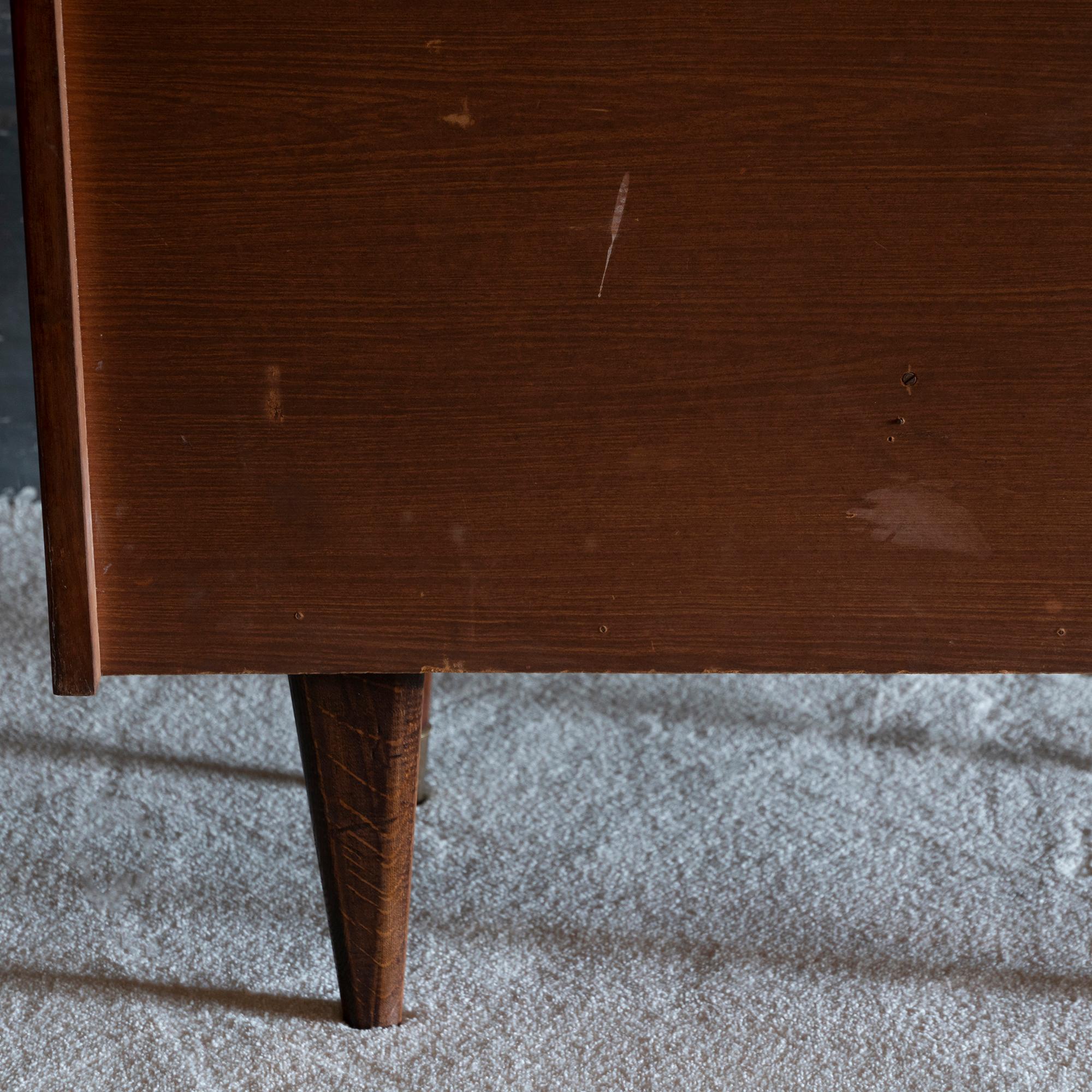 1950s Italian Mid-Century Wood and Rattan Dry Bar Cabinet 9